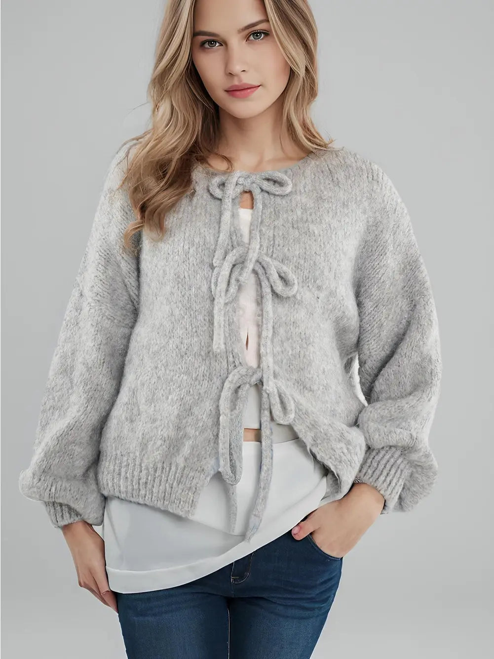 Front Tie Cardigan
