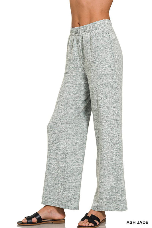 Soft Melange Hacci Elastic Waistband Lounge Pants