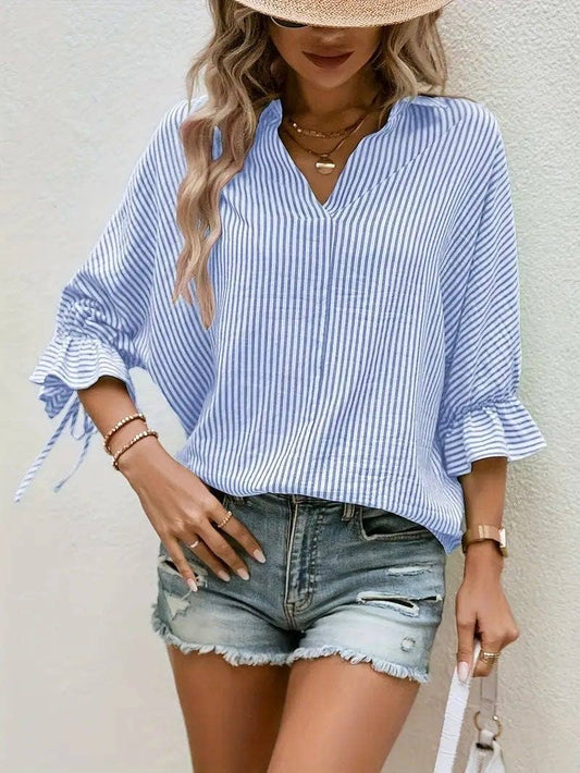 Stripe V-neck Top