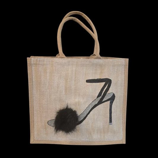 Tote Bag with Pom Pom Trim