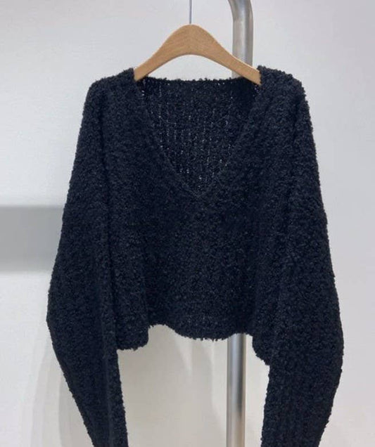 Miss Sparkling V neck crop sweater