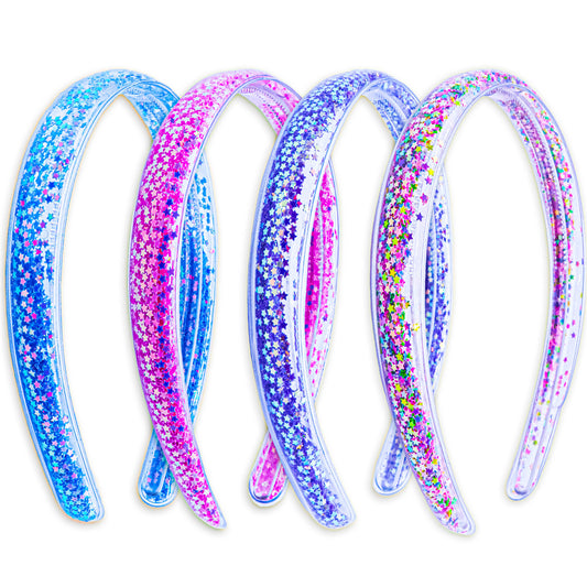 Sparkly Glitter Headbands - 4 Pack