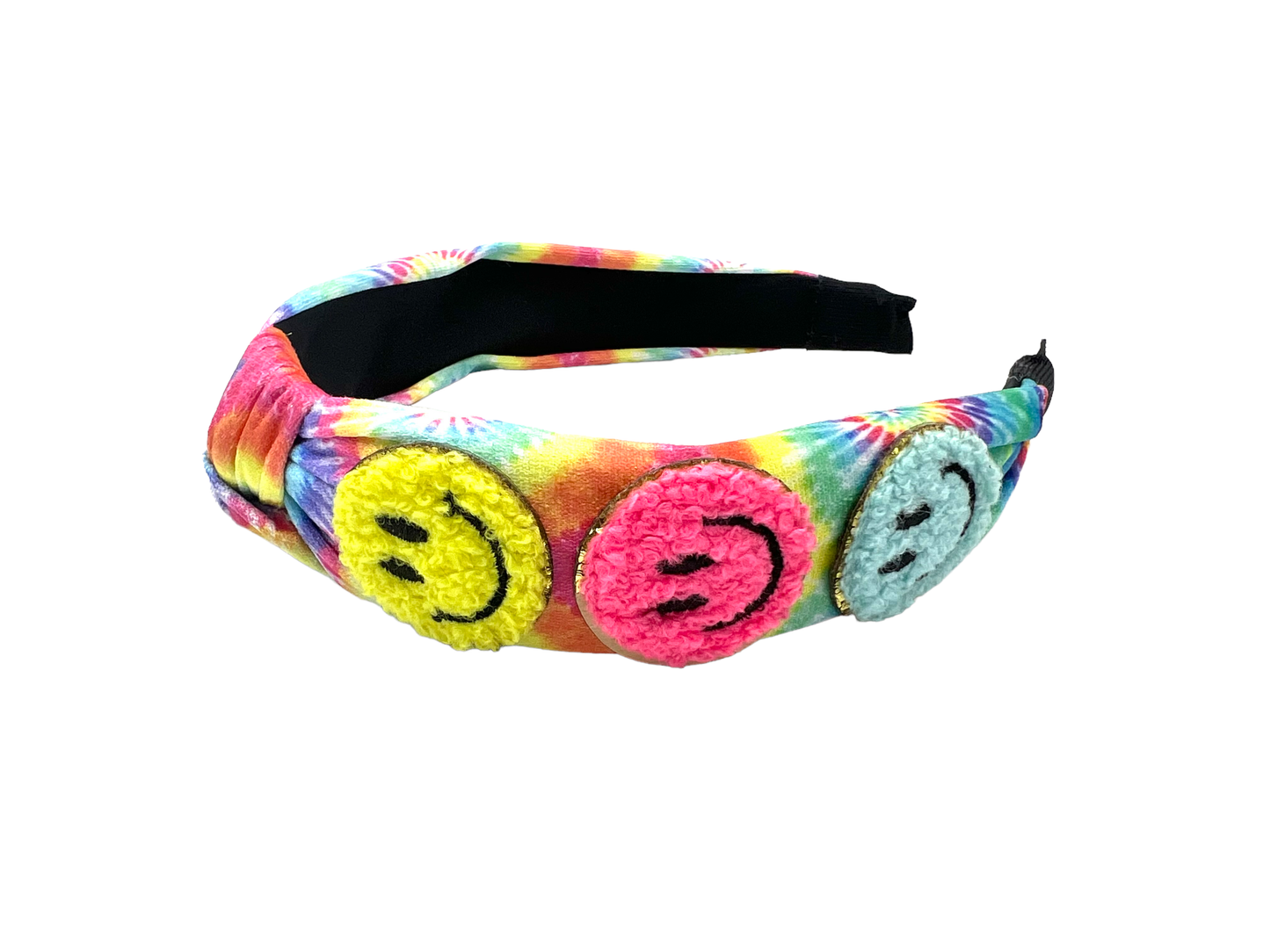 Mavi Bandz Varsity Tie Dye Smiley Knot Headbands