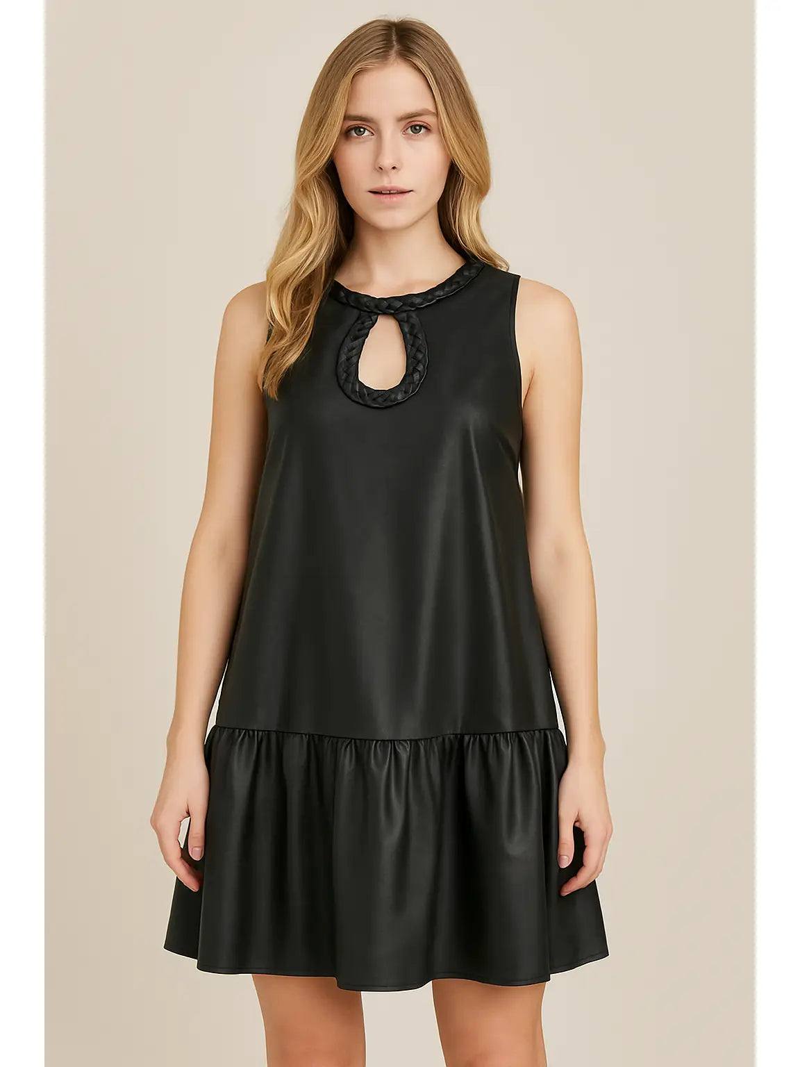 Fate Faux Leather Short Dress
