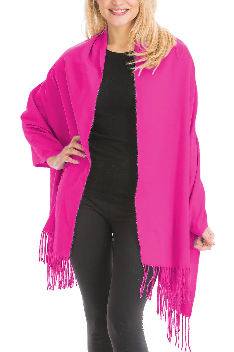 Oversized Fuzzy Twist Oblong Wrap Shawl Scarf