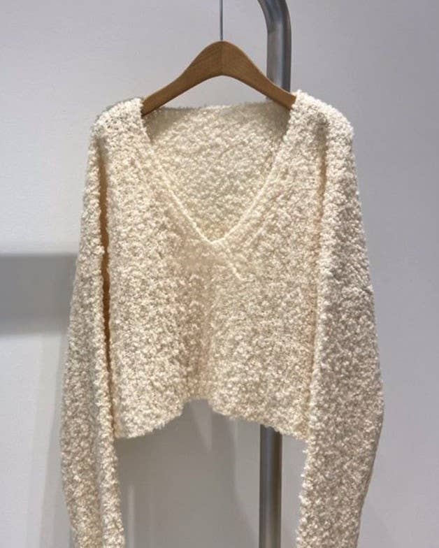 Miss Sparkling V neck crop sweater
