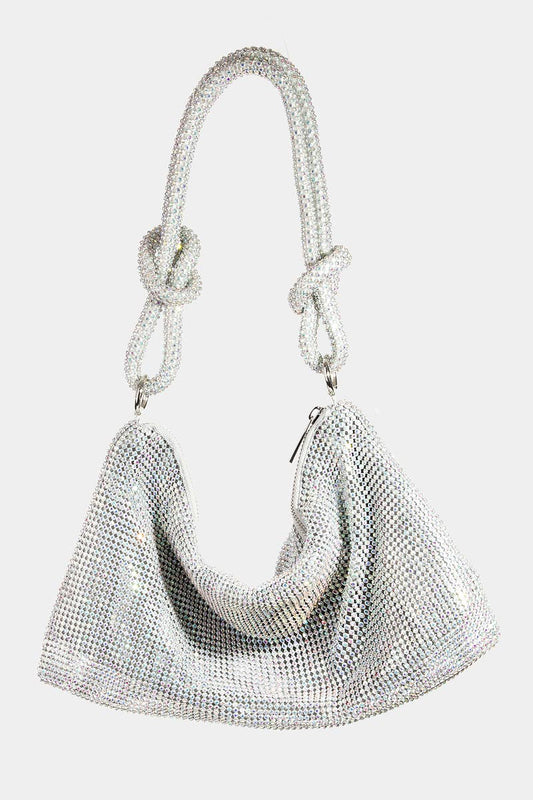 Rhinestone Studded Hobo Bag
