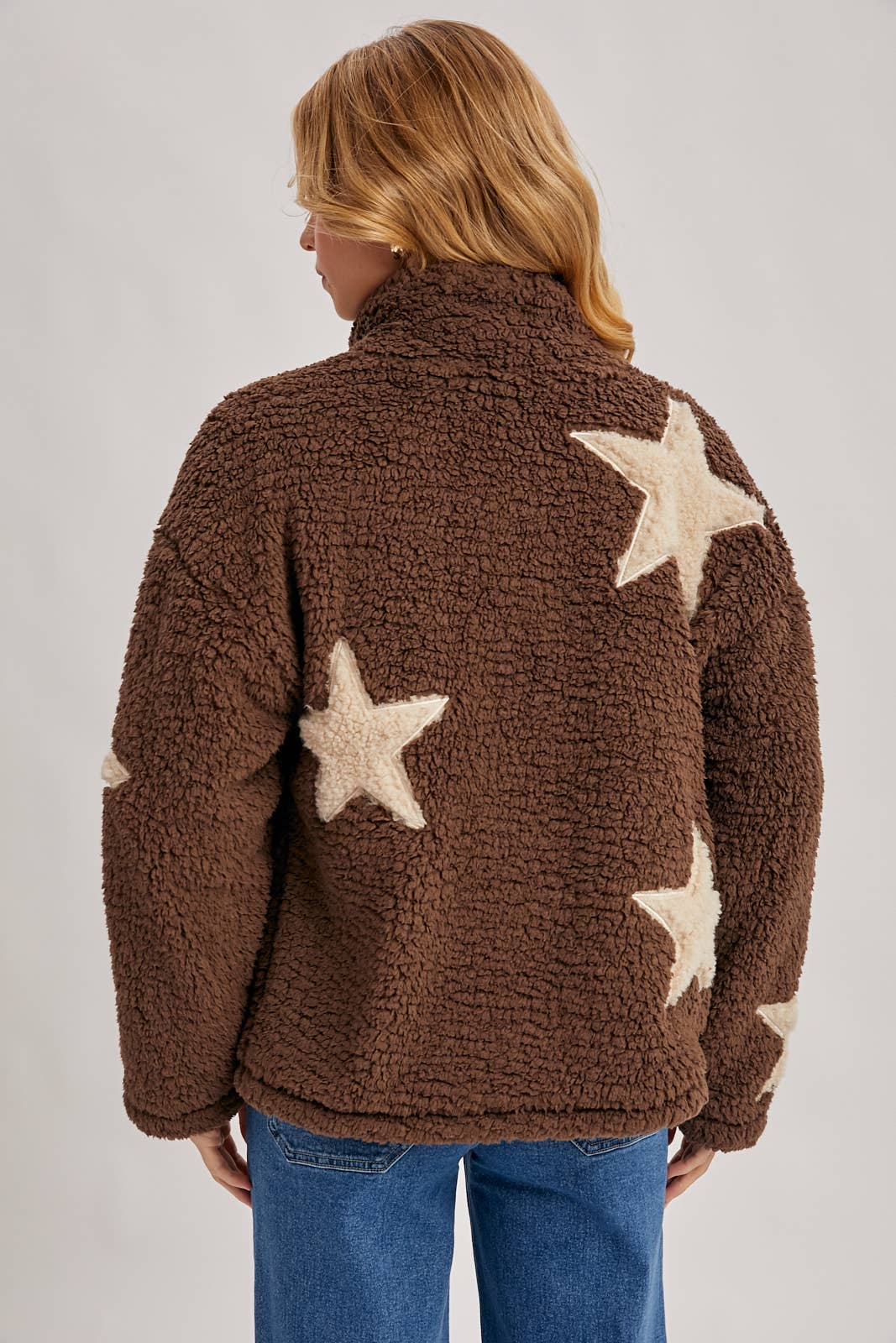 STAR-SHAPED SHERPA FLEECE TEDDY JACKET