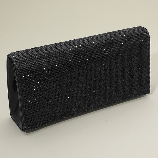 Studded Evening Clutch Bag / Crossbody Bag Silver Strap