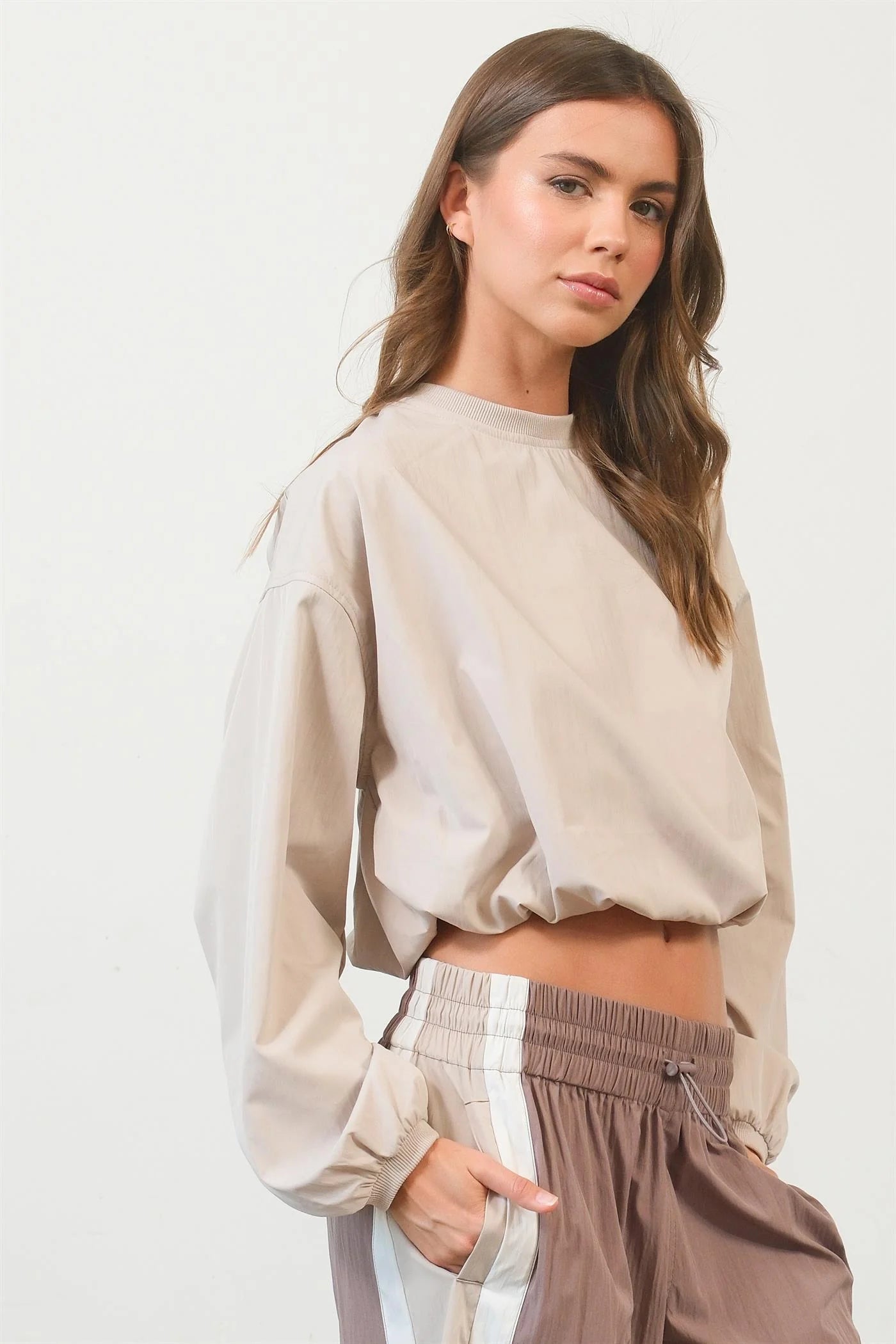 HYFVE Cropped Woven Top with Back Zipper