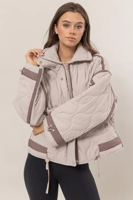 Double Zero Quilted Toggle Puffer Jacket