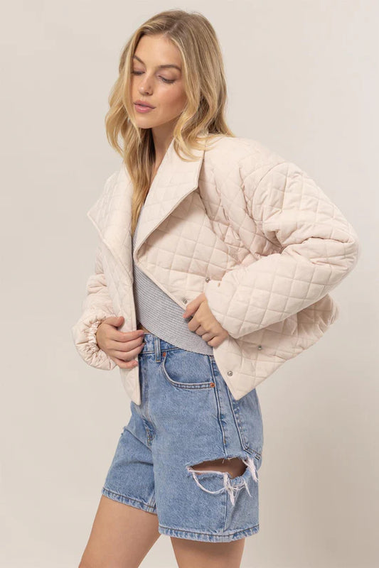 Double Zero Quilted Cropped Puffer Jacket