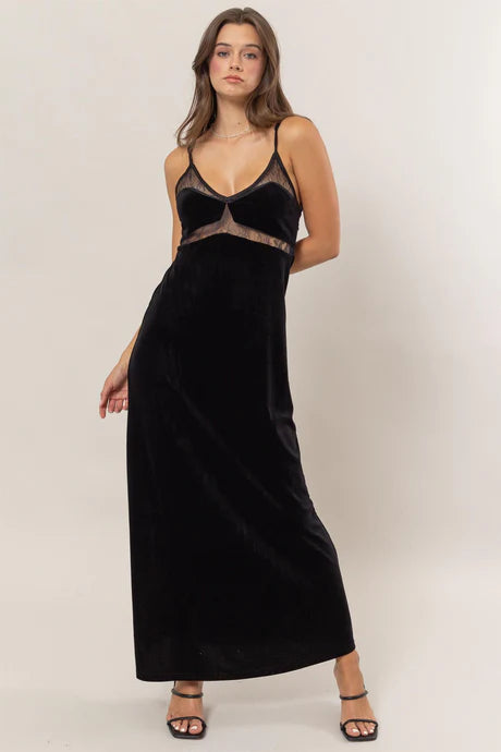 Double Zero Velvet Lace Maxi Dress