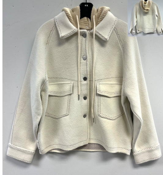 Cream Bomber Jacket