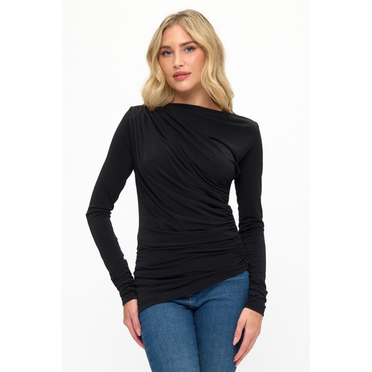 Ariella Long Sleeve Gathered top