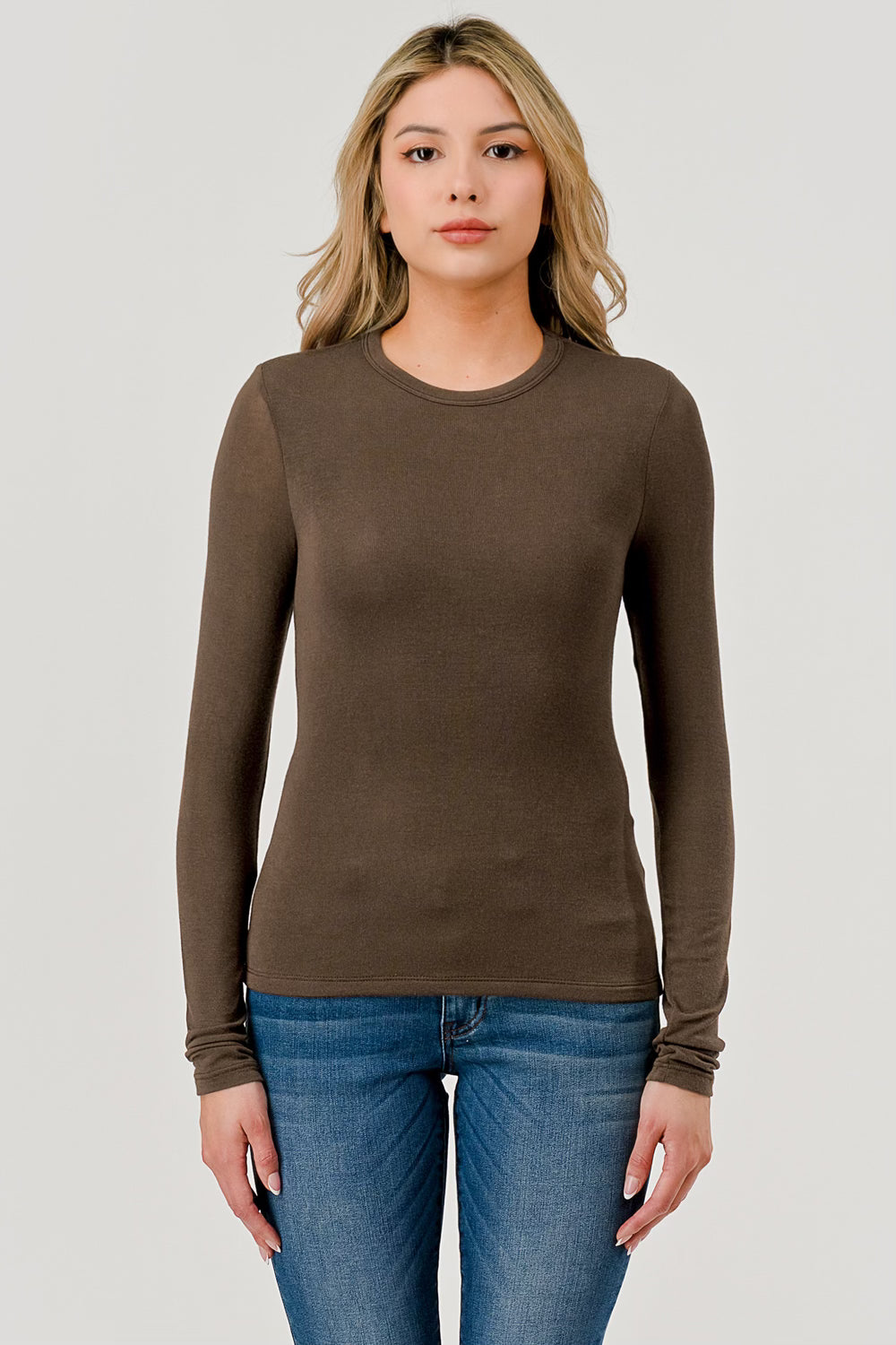 Double layered Hacci Long Sleeve Top