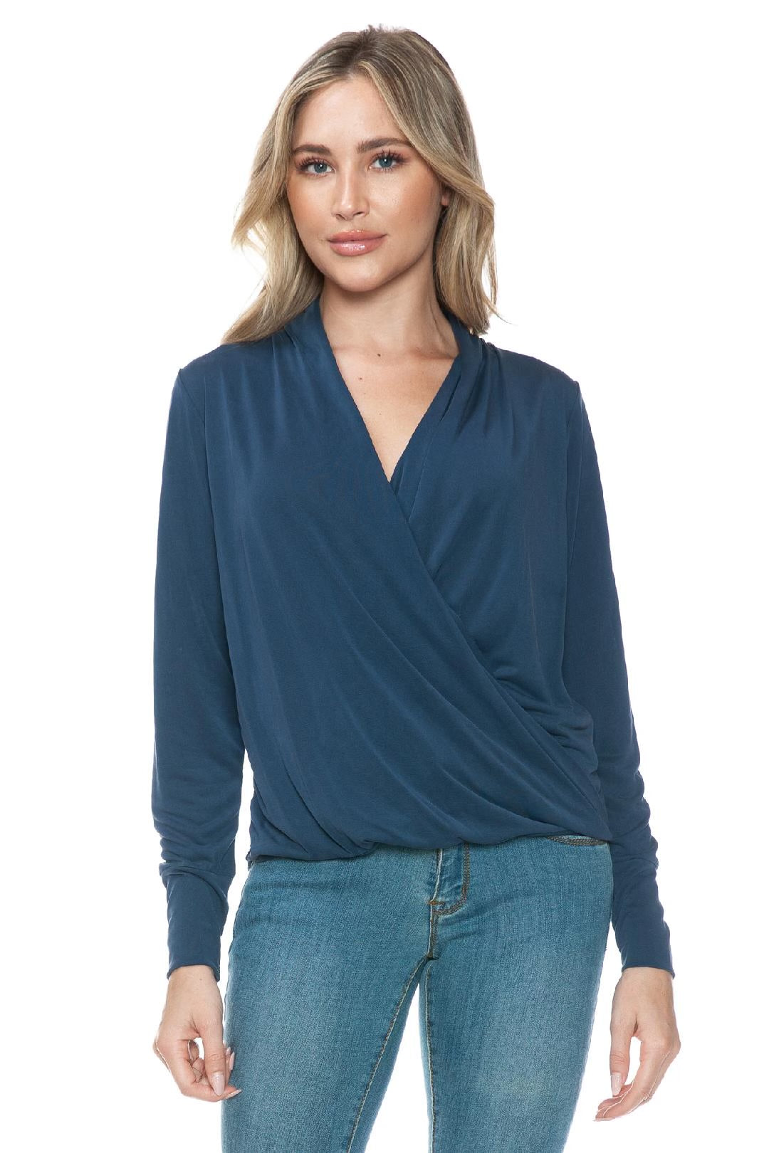 Ariella Long Sleeve Surplus Blouse