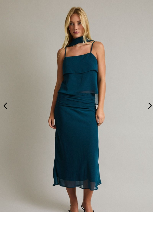 Lelis Tank Scarf and Midi Skirt Set