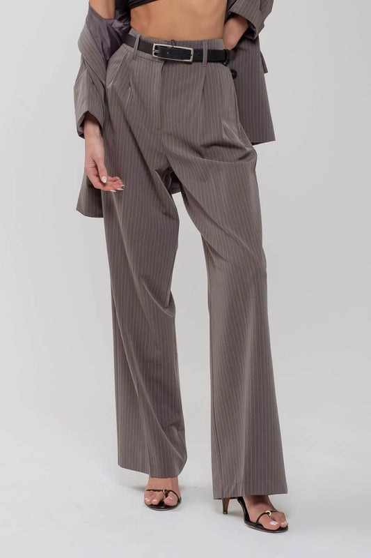 Blu Pepper Pinstripe wide leg pleated pants