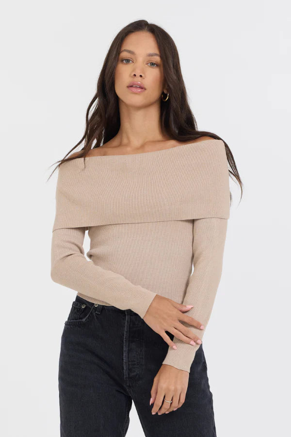 Vintage Havana Off Shoulder Sweater