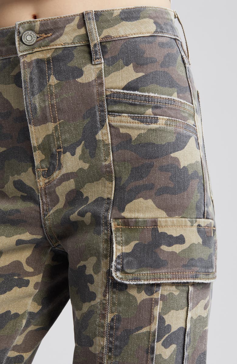 Hidden Camo Print Straight Leg Cargo Jeans