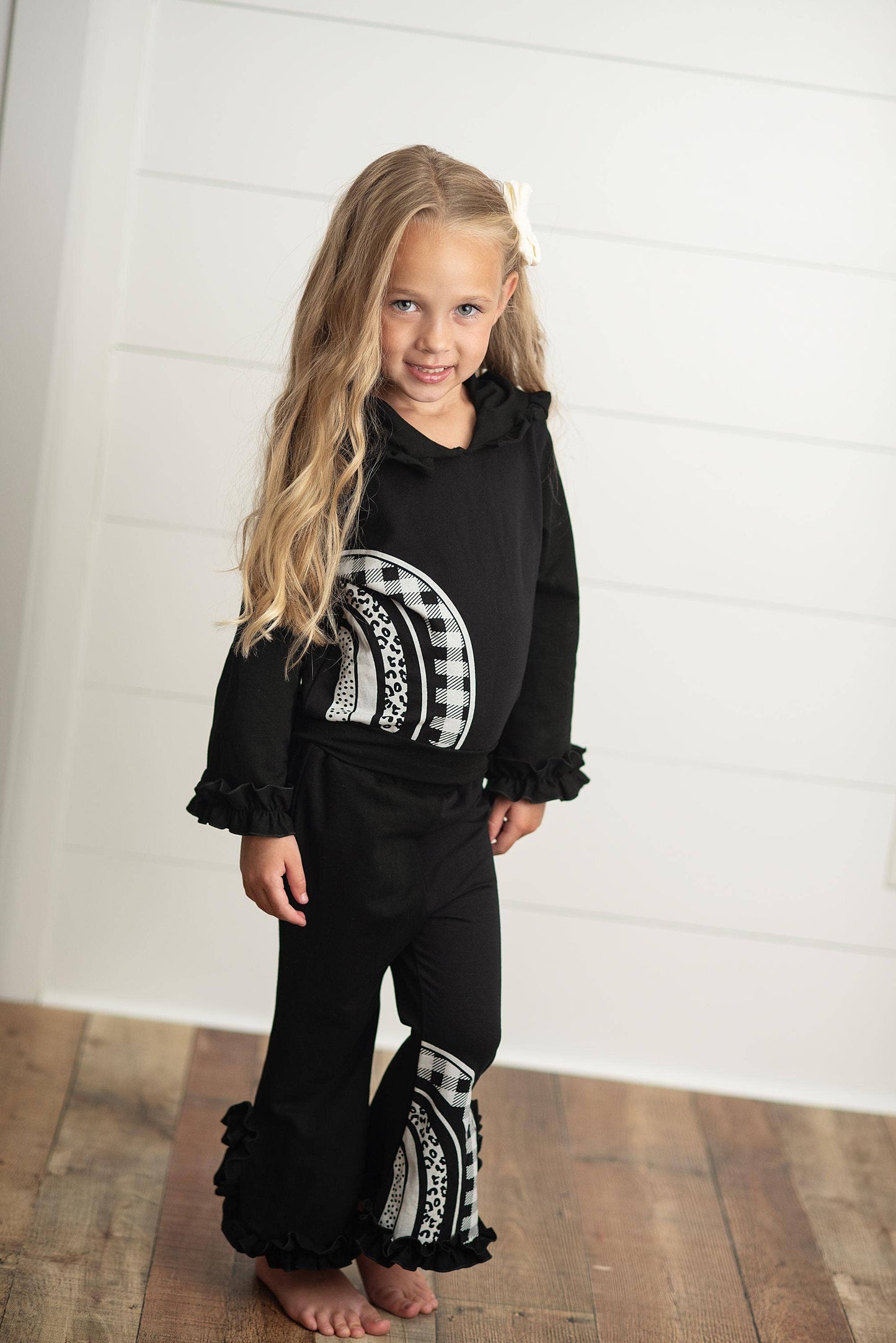 Kids Black & White Rainbow Check Set