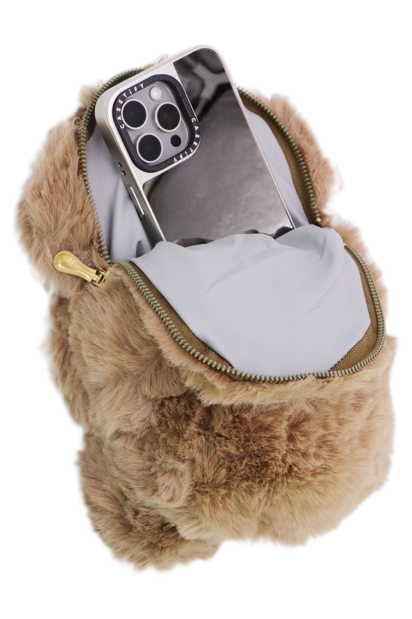 Teddy Bear Fuzzy Faux Fur Versatile Crossbody Bag