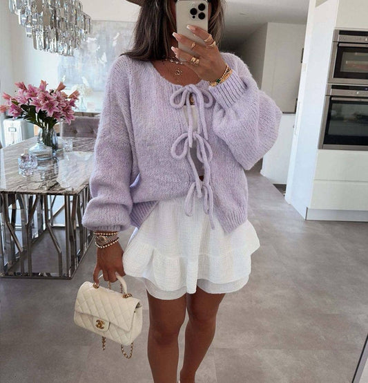Front Tie Cardigan