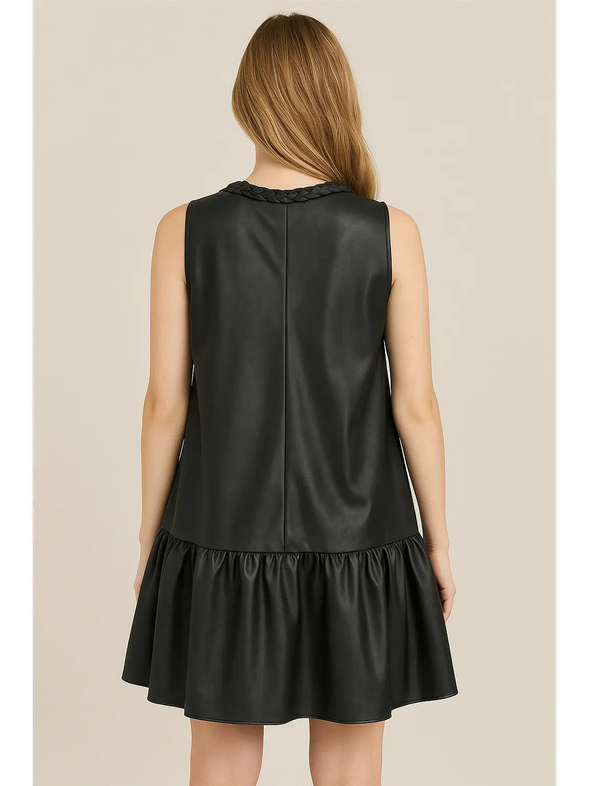 Fate Faux Leather Short Dress