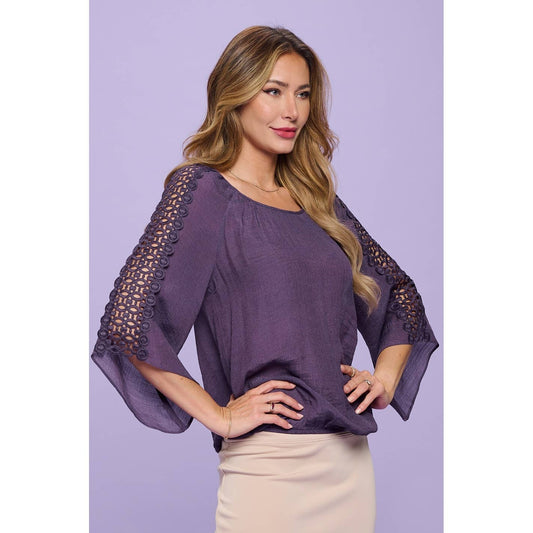 Crocket Wedge Bubble Hem Peasant Blouse