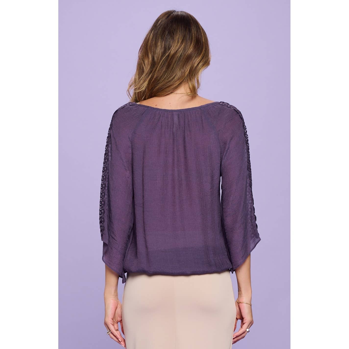 Crocket Wedge Bubble Hem Peasant Blouse