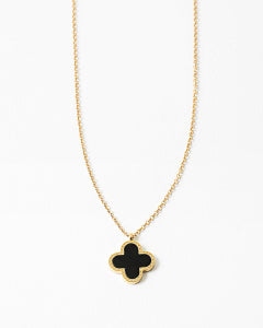 Clover Black and Gold Necklace