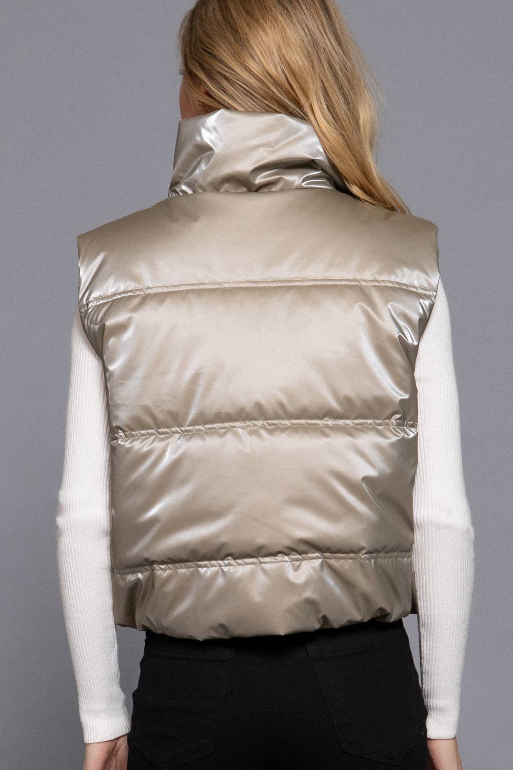 High Neck Zip Up Vest