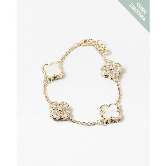 Clover Diamond And White Bracelet