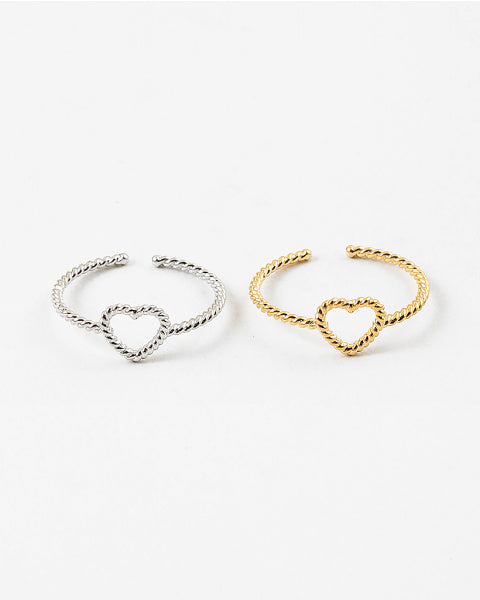 Heart adjustable ring