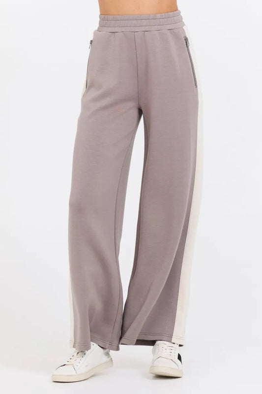 Vintage Havana Taupe Colorblock Cloud Fleece Pant