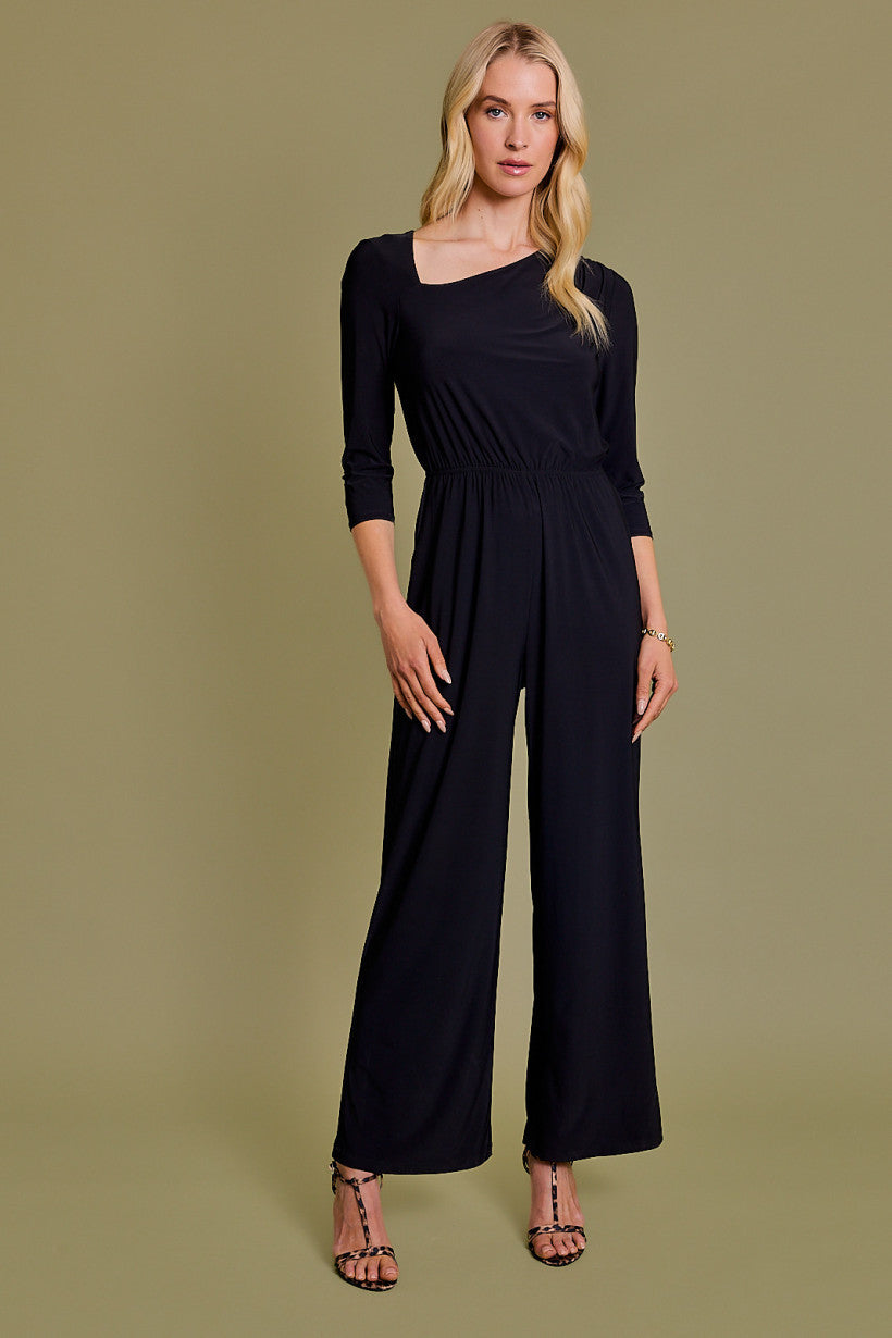 Gilli Clothing Long Sleeve Unbalanced Neck One Shoulder Jumpsuit