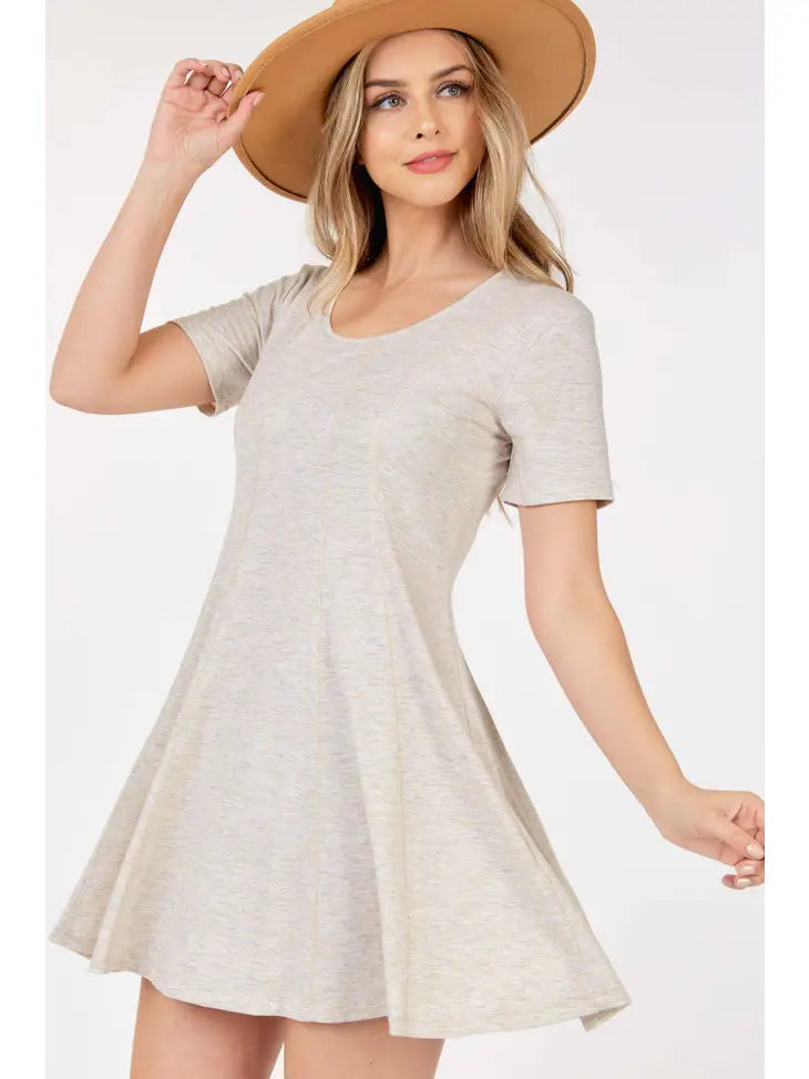 Basic Short Sleeve Midi Dress